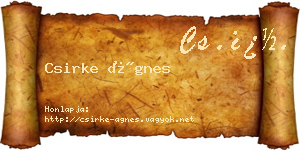 Csirke Ágnes névjegykártya