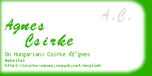 agnes csirke business card